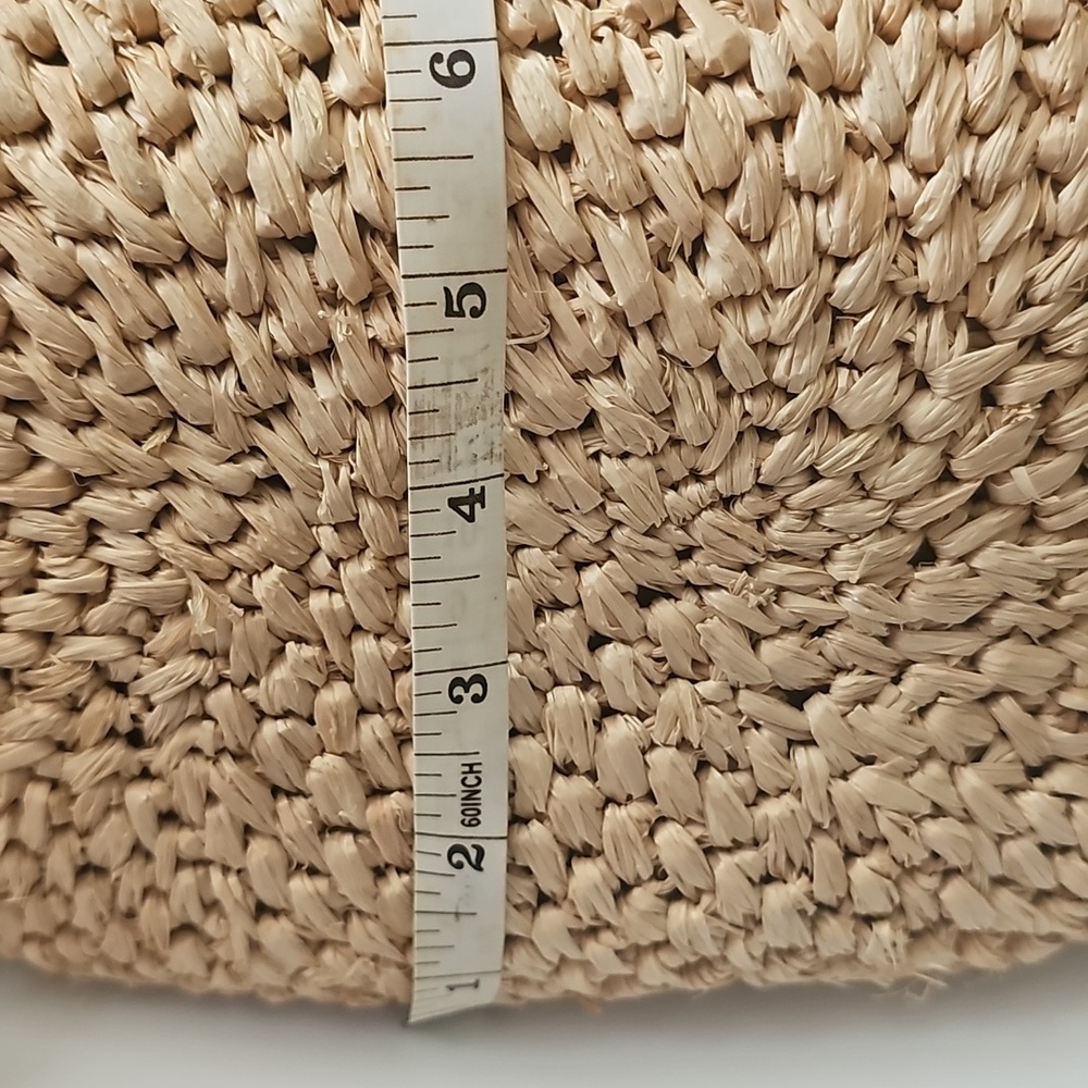Kate Spade Tan Woven Shoulder Bag with Black Trim - Picture 6 of 6